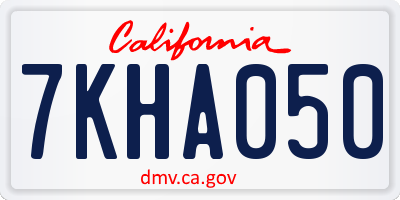 CA license plate 7KHA050