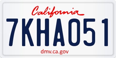 CA license plate 7KHA051