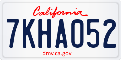 CA license plate 7KHA052