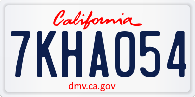 CA license plate 7KHA054