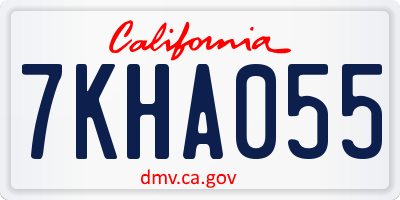 CA license plate 7KHA055