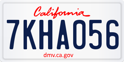 CA license plate 7KHA056