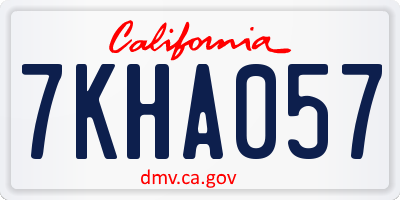CA license plate 7KHA057