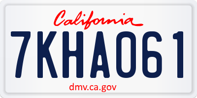 CA license plate 7KHA061