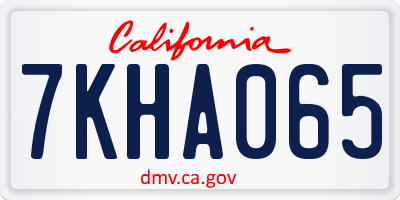 CA license plate 7KHA065