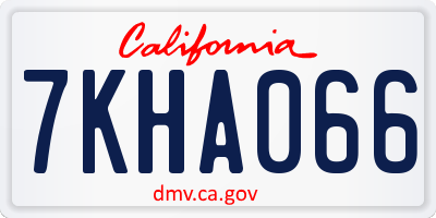 CA license plate 7KHA066