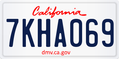 CA license plate 7KHA069