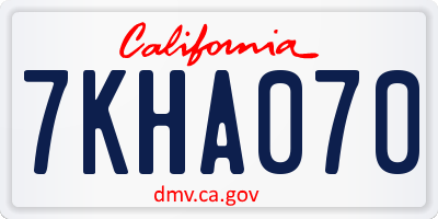 CA license plate 7KHA070
