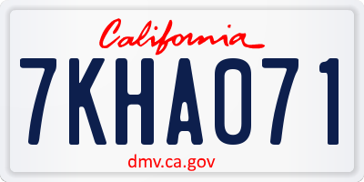 CA license plate 7KHA071