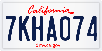 CA license plate 7KHA074