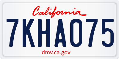 CA license plate 7KHA075