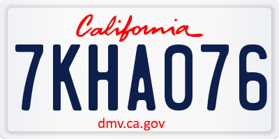CA license plate 7KHA076