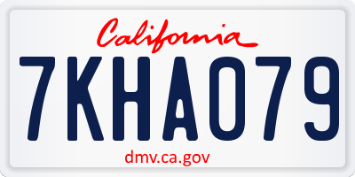 CA license plate 7KHA079