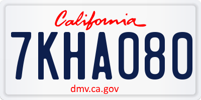 CA license plate 7KHA080