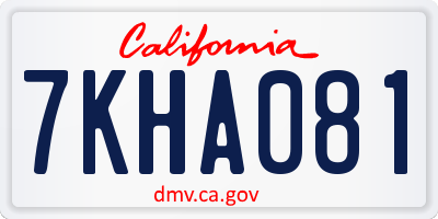 CA license plate 7KHA081