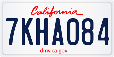CA license plate 7KHA084