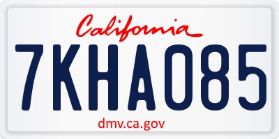 CA license plate 7KHA085