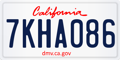 CA license plate 7KHA086