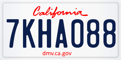 CA license plate 7KHA088