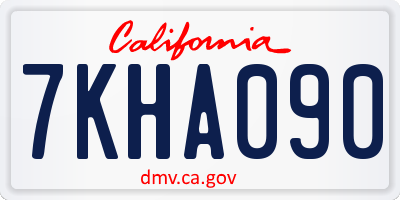 CA license plate 7KHA090
