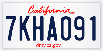 CA license plate 7KHA091