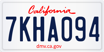 CA license plate 7KHA094