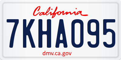 CA license plate 7KHA095