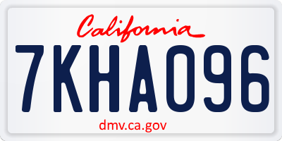 CA license plate 7KHA096