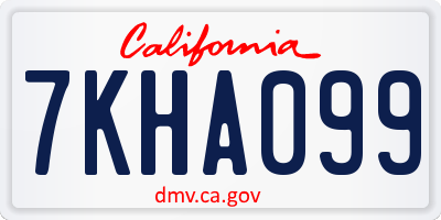 CA license plate 7KHA099