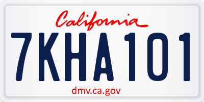 CA license plate 7KHA101