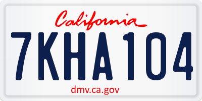 CA license plate 7KHA104
