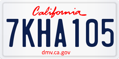CA license plate 7KHA105