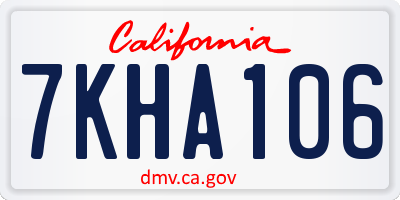 CA license plate 7KHA106