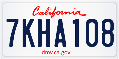 CA license plate 7KHA108