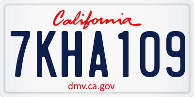 CA license plate 7KHA109