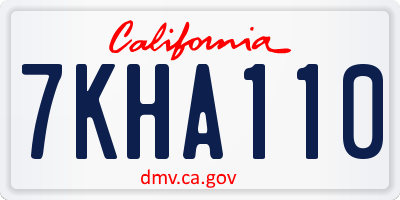 CA license plate 7KHA110