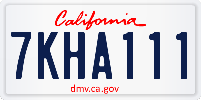 CA license plate 7KHA111