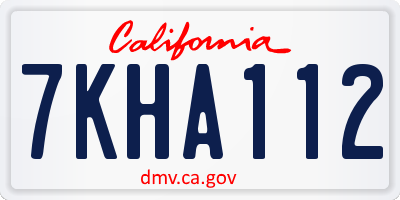 CA license plate 7KHA112