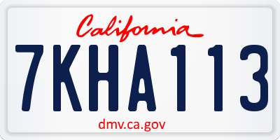 CA license plate 7KHA113