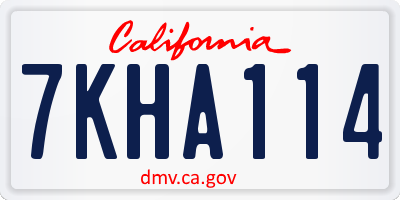CA license plate 7KHA114