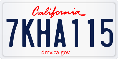 CA license plate 7KHA115