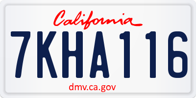 CA license plate 7KHA116
