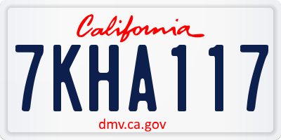 CA license plate 7KHA117