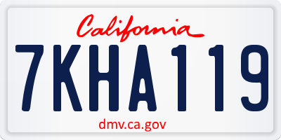 CA license plate 7KHA119