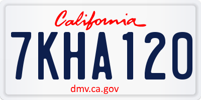 CA license plate 7KHA120