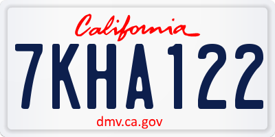 CA license plate 7KHA122