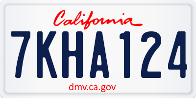 CA license plate 7KHA124