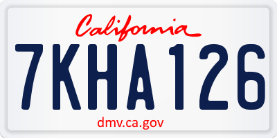 CA license plate 7KHA126