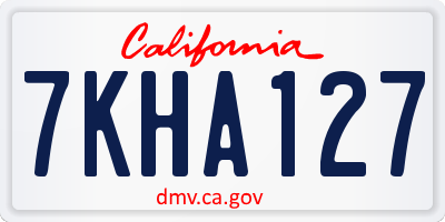 CA license plate 7KHA127