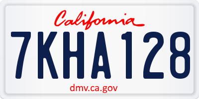 CA license plate 7KHA128